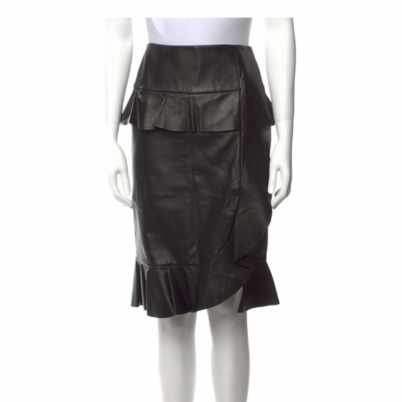 Altuzarra genuine leather black skirt - Picture 3 of 4
